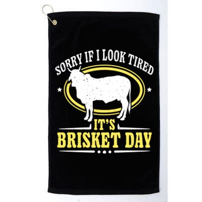 Brisket Day Cool Gift Brisket Grilling Barbecue Smoke Brisket Gift Platinum Collection Golf Towel