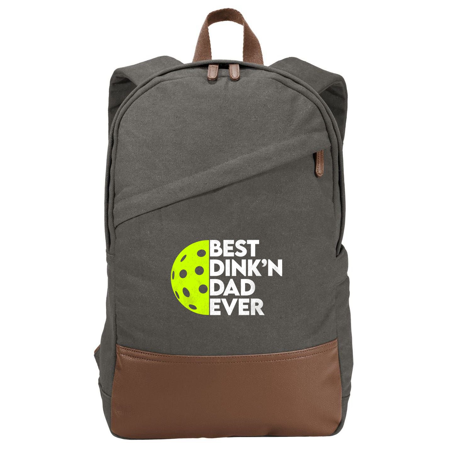Best Dink'n Dad Ever Funny Pickleball Cotton Canvas Backpack