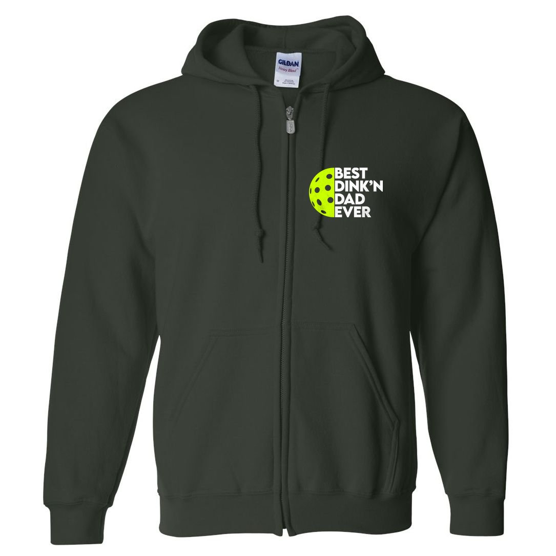 Best Dink'n Dad Ever Funny Pickleball Full Zip Hoodie