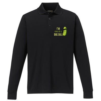 Big Deal Dill Pickle Funny Slogan Performance Long Sleeve Polo