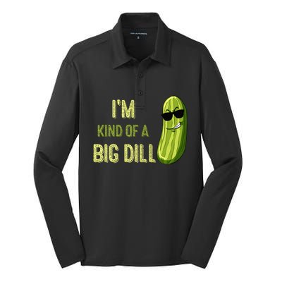 Big Deal Dill Pickle Funny Slogan Silk Touch Performance Long Sleeve Polo