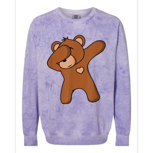 Bear Dancing DAB Bear Party Dancing Bear Teddy Colorblast Crewneck Sweatshirt