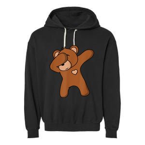 Bear Dancing DAB Bear Party Dancing Bear Teddy Garment-Dyed Fleece Hoodie