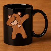 Bear Dancing DAB Bear Party Dancing Bear Teddy 11oz C Handle Ceramic Mug