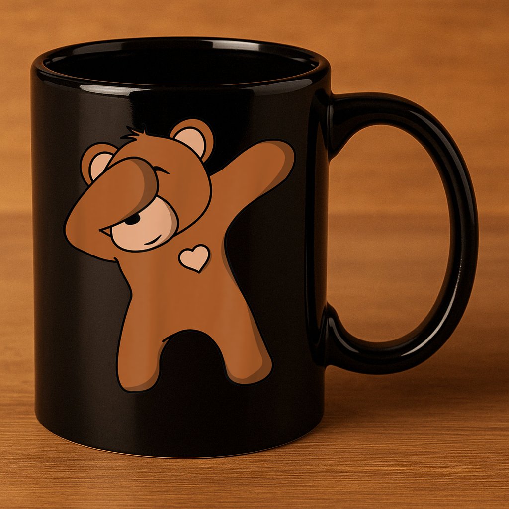 Bear Dancing DAB Bear Party Dancing Bear Teddy 11oz C Handle Ceramic Mug