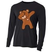 Bear Dancing DAB Bear Party Dancing Bear Teddy Cooling Performance Long Sleeve Crew