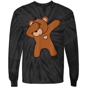 Bear Dancing DAB Bear Party Dancing Bear Teddy Tie-Dye Long Sleeve Shirt