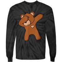 Bear Dancing DAB Bear Party Dancing Bear Teddy Tie-Dye Long Sleeve Shirt