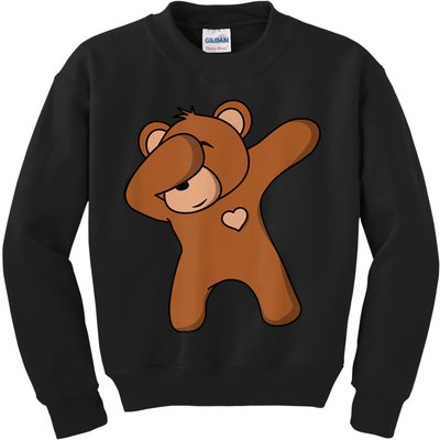 Bear Dancing DAB Bear Party Dancing Bear Teddy Kids Sweatshirt