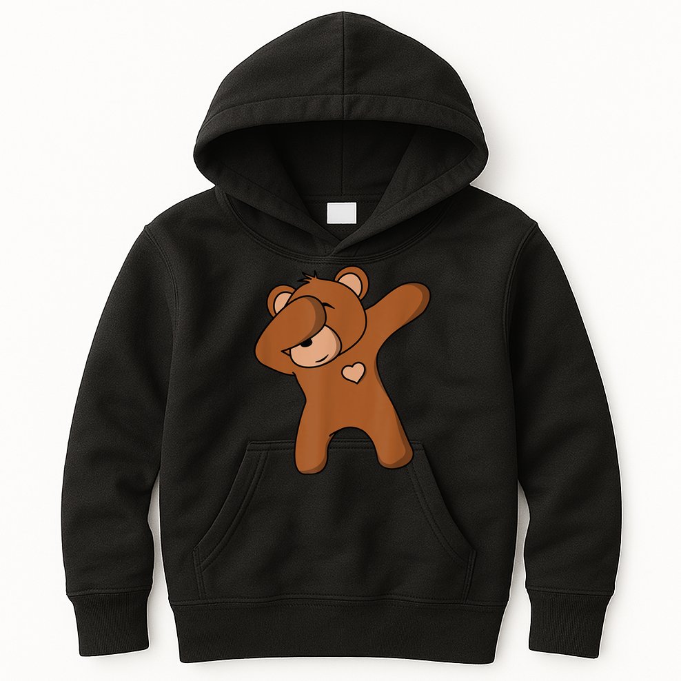 Bear Dancing DAB Bear Party Dancing Bear Teddy Kids Hoodie