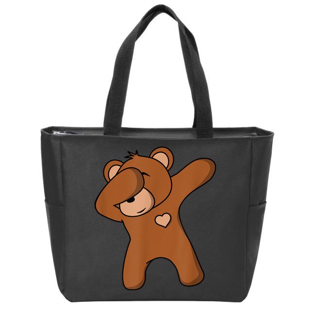 Bear Dancing DAB Bear Party Dancing Bear Teddy Zip Tote Bag