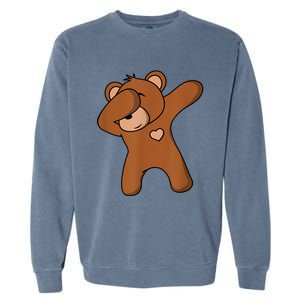 Bear Dancing DAB Bear Party Dancing Bear Teddy Garment-Dyed Sweatshirt