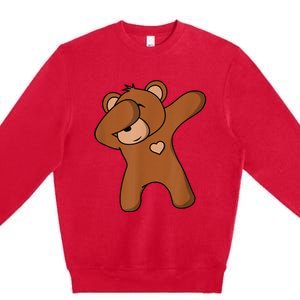 Bear Dancing DAB Bear Party Dancing Bear Teddy Premium Crewneck Sweatshirt