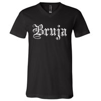 Bruja Dia De Muertos Mexican Halloween Witch Latina V-Neck T-Shirt