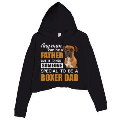 Boxer Dad Dog Lovers Fathers Day Crop Fleece Hoodie