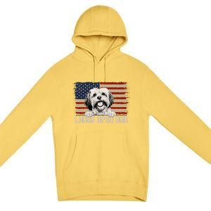 Best Dog Dad Ever American Flag Lhasa Apso Dad Premium Pullover Hoodie