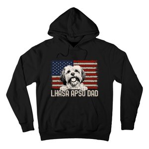 Best Dog Dad Ever American Flag Lhasa Apso Dad Hoodie