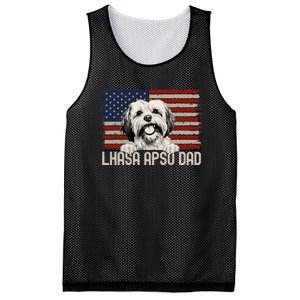 Best Dog Dad Ever American Flag Lhasa Apso Dad Mesh Reversible Basketball Jersey Tank