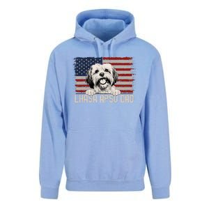 Best Dog Dad Ever American Flag Lhasa Apso Dad Unisex Surf Hoodie