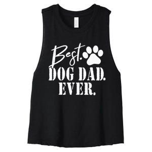 Best Dog Dad Ever Father's Day Women's Racerback Cropped Tank