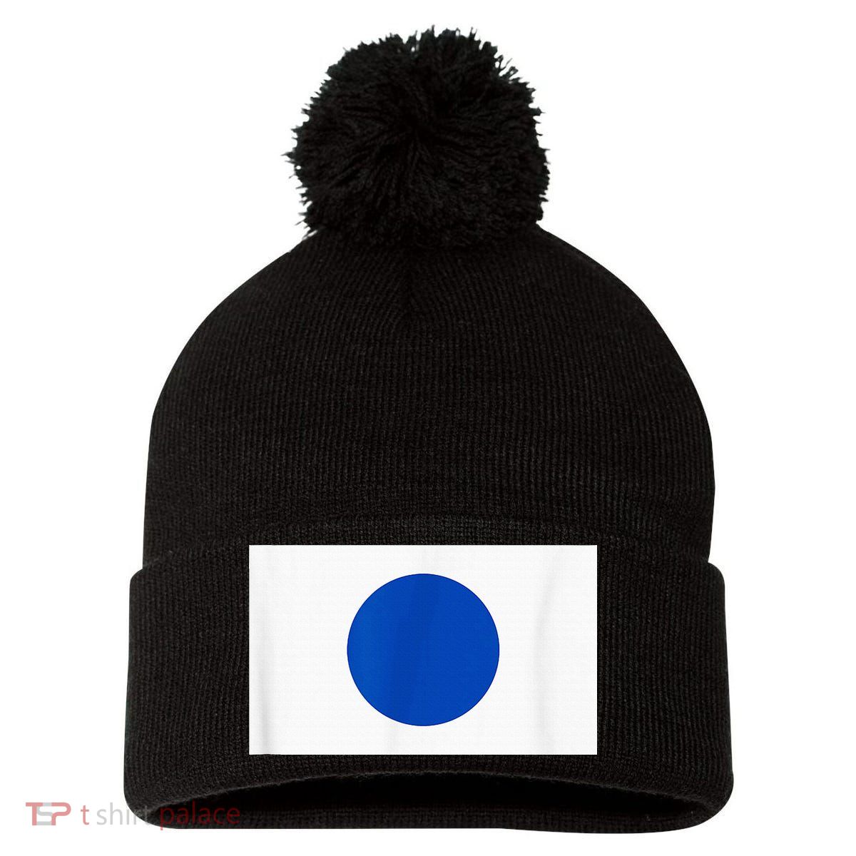 Blue Dot Democrat Sign Democratic Blue Dot Campaign Pom Pom 12in Knit Beanie