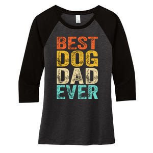 Best Dog Dad Ever FatherS Day Women's Tri-Blend 3/4-Sleeve Raglan Shirt