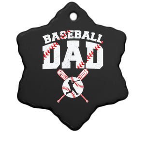 Baseball Dad - Dad Baseball Father's Day Ceramic Star Ornament