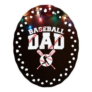 Baseball Dad - Dad Baseball Father's Day Ceramic Oval Ornament