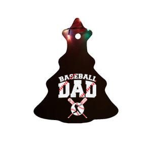 Baseball Dad - Dad Baseball Father's Day Ceramic Tree Ornament