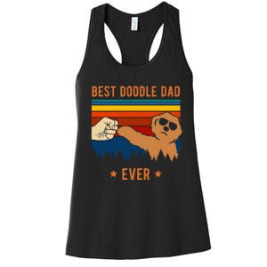 Best Doodle Dad Ever Funny Dog Goldendoodle Labradoodle Women's Racerback Tank