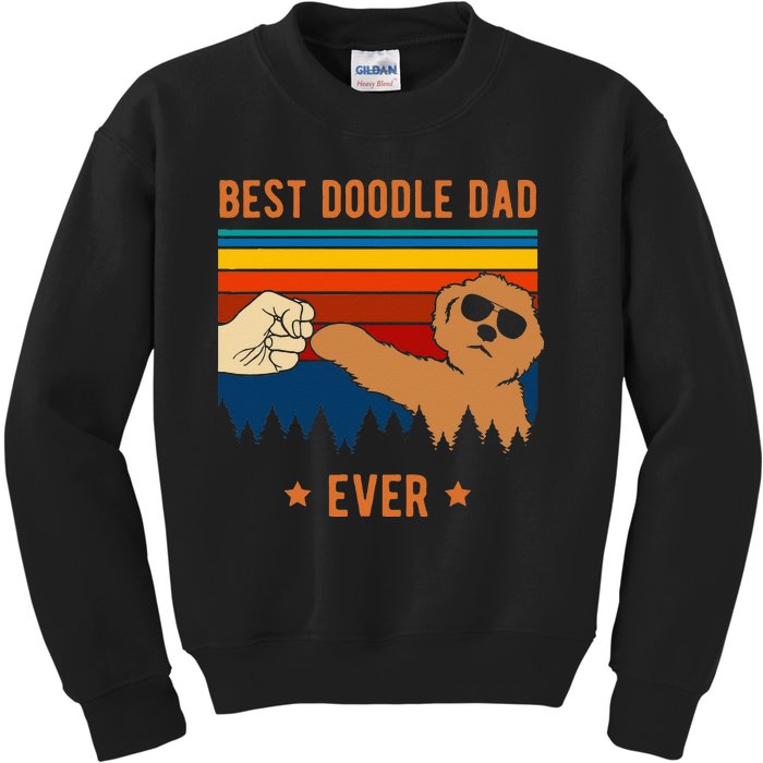 Best Doodle Dad Ever Funny Dog Goldendoodle Labradoodle Kids Sweatshirt