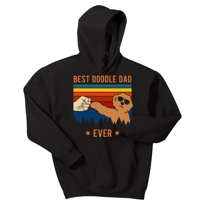 Best Doodle Dad Ever Funny Dog Goldendoodle Labradoodle Kids Hoodie