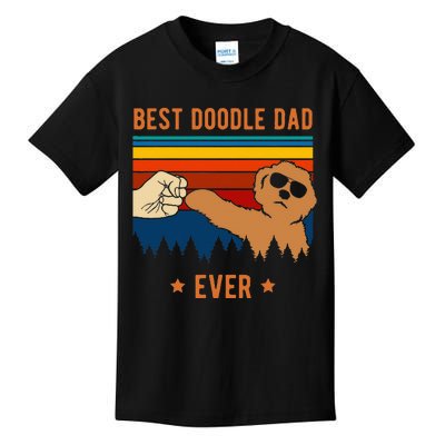 Best Doodle Dad Ever Funny Dog Goldendoodle Labradoodle Kids T-Shirt