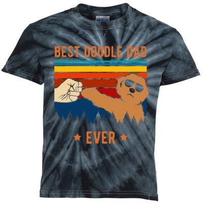 Best Doodle Dad Ever Funny Dog Goldendoodle Labradoodle Kids Tie-Dye T-Shirt