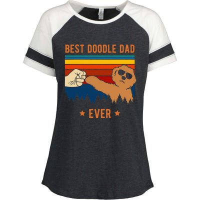 Best Doodle Dad Ever Funny Dog Goldendoodle Labradoodle Enza Ladies Jersey Colorblock Tee