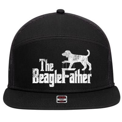 Beagle Dad Dog Father Funny Doggie Puppy Pun Daddy Dada Pops 7 Panel Mesh Trucker Snapback Hat