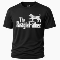 Beagle Dad Dog Father Funny Doggie Puppy Pun Daddy Dada Pops Cooling Performance Crew T-Shirt
