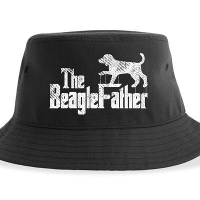 Beagle Dad Dog Father Funny Doggie Puppy Pun Daddy Dada Pops Sustainable Bucket Hat