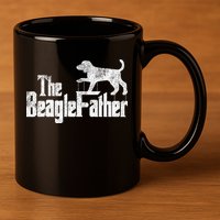 Beagle Dad Dog Father Funny Doggie Puppy Pun Daddy Dada Pops 11oz C Handle Ceramic Mug