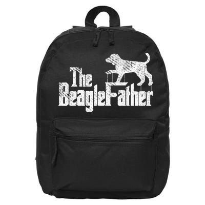 Beagle Dad Dog Father Funny Doggie Puppy Pun Daddy Dada Pops 16 in Basic Backpack