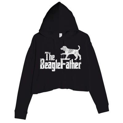 Beagle Dad Dog Father Funny Doggie Puppy Pun Daddy Dada Pops Crop Fleece Hoodie