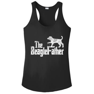 Beagle Dad Dog Father Funny Doggie Puppy Pun Daddy Dada Pops Ladies PosiCharge Competitor Racerback Tank