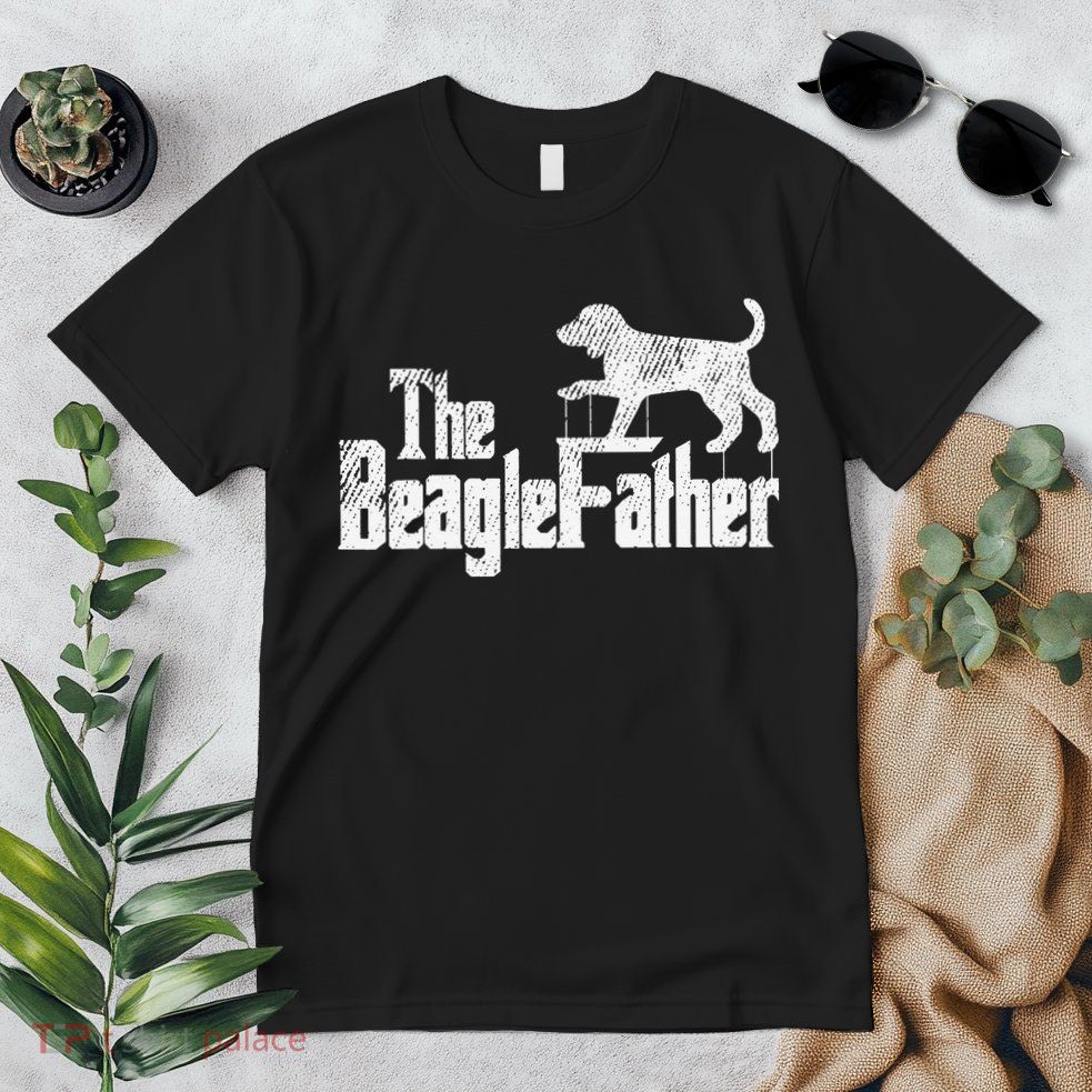 Beagle Dad Dog Father Funny Doggie Puppy Pun Daddy Dada Pops Premium T-Shirt