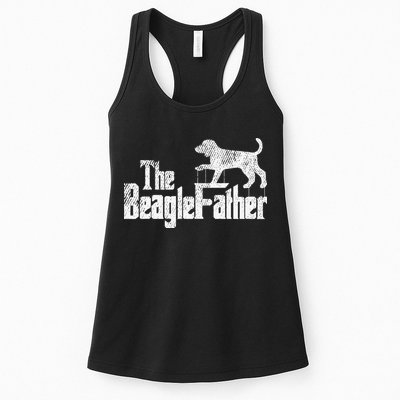 Beagle Dad Dog Father Funny Doggie Puppy Pun Daddy Dada Pops Womens Tank Top
