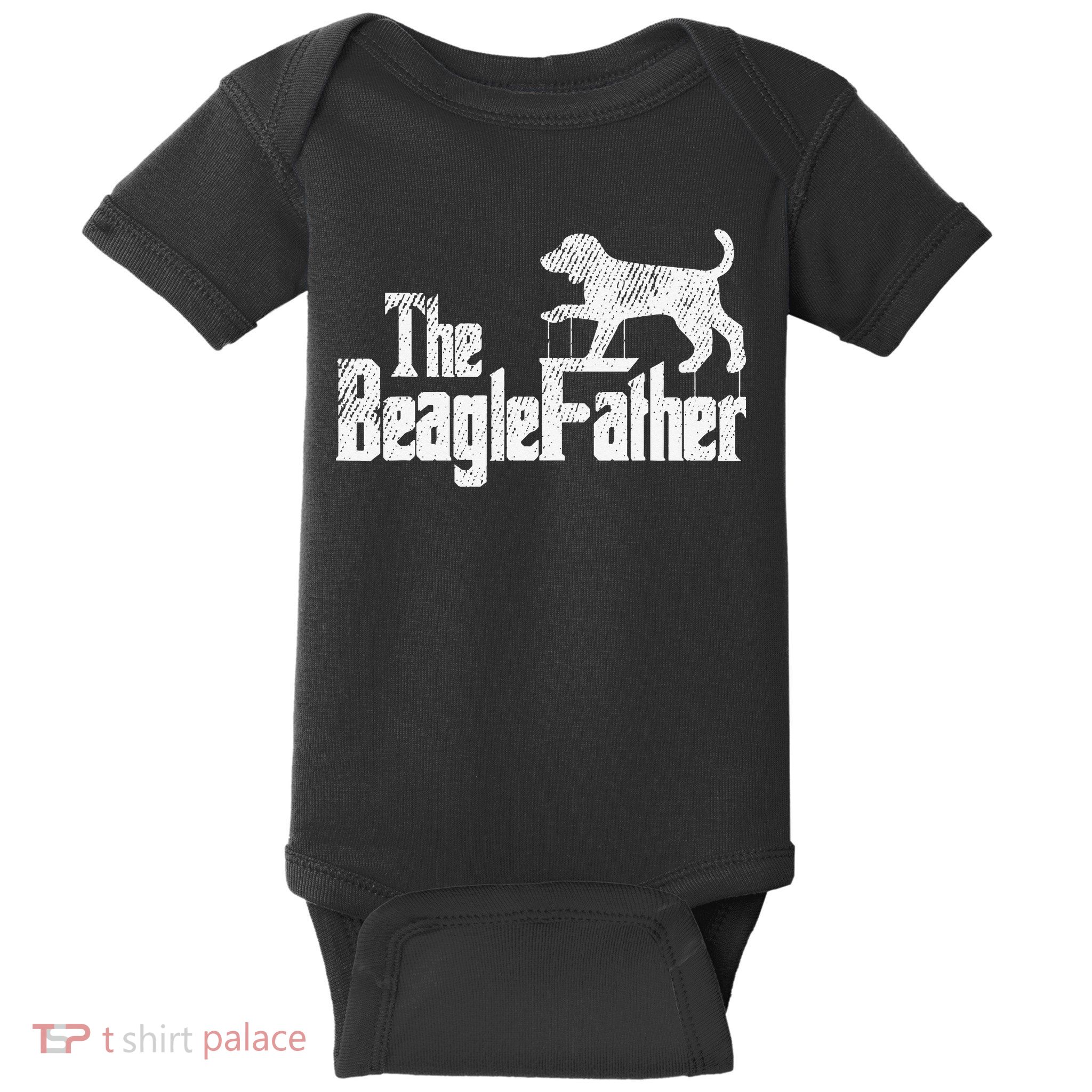 Beagle Dad Dog Father Funny Doggie Puppy Pun Daddy Dada Pops Baby Bodysuit