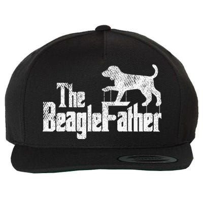 Beagle Dad Dog Father Funny Doggie Puppy Pun Daddy Dada Pops Wool Snapback Cap
