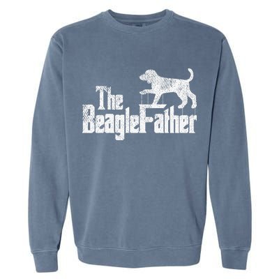 Beagle Dad Dog Father Funny Doggie Puppy Pun Daddy Dada Pops Garment-Dyed Sweatshirt