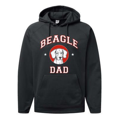 Beagle Dad Dog Father Performance Fleece Hoodie