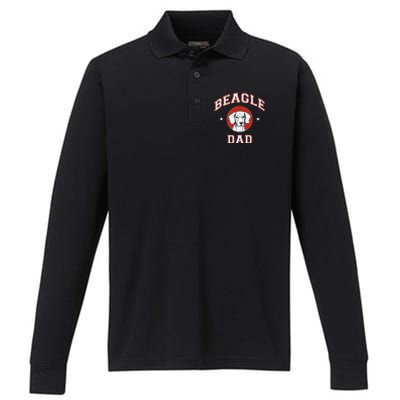 Beagle Dad Dog Father Performance Long Sleeve Polo