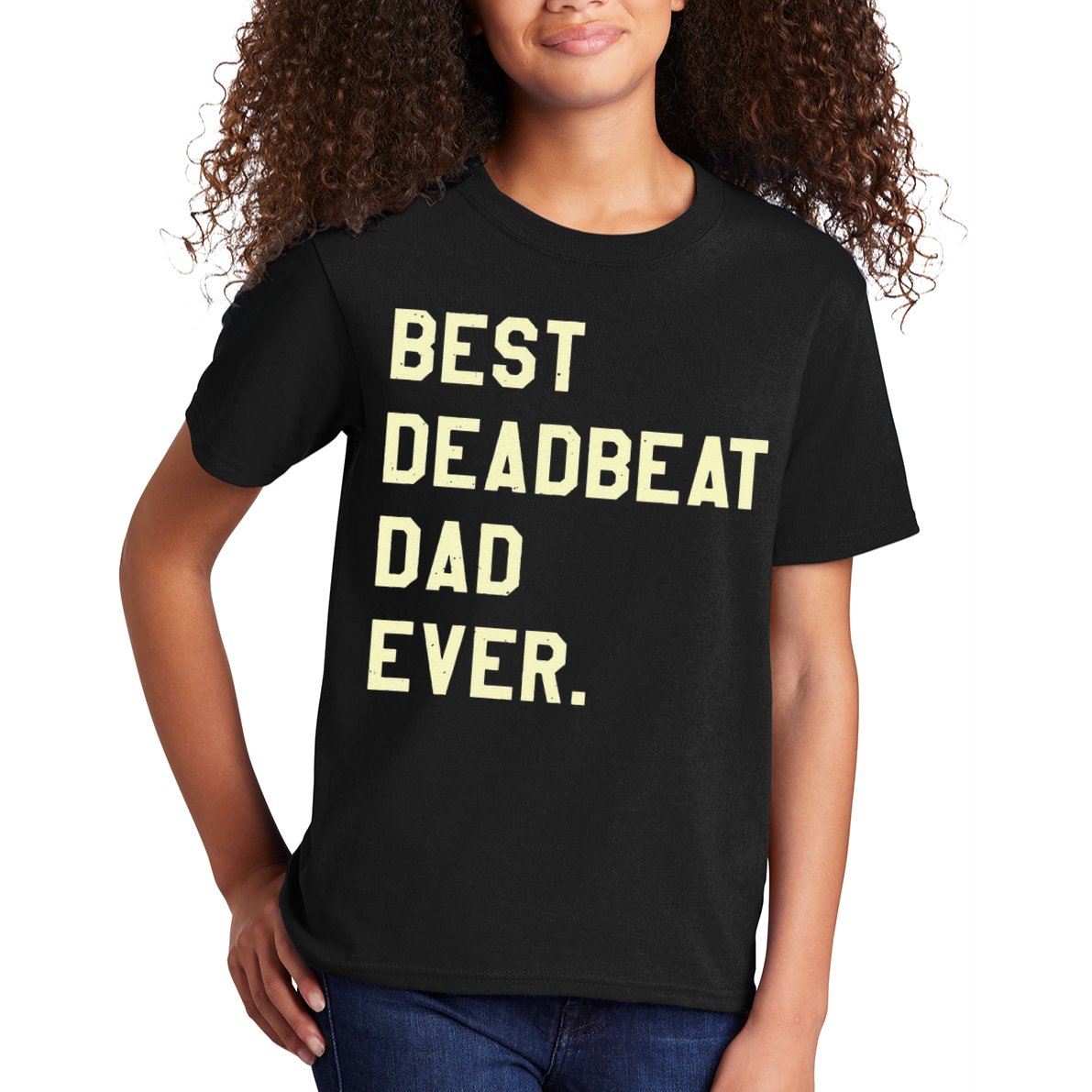 Best Deadbeat Dad Ever Novelty Gag Joke Father Kids T-Shirt